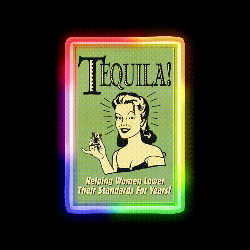 Tequila Is Fun Party Drink Tequila Led Neon Sign Rgb Color - LED neon sign close-up detail