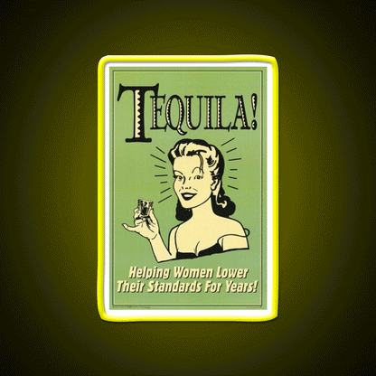 Tequila Is Fun Party Drink Tequila Led Neon Sign Rgb Color - Custom LED neon sign front view
