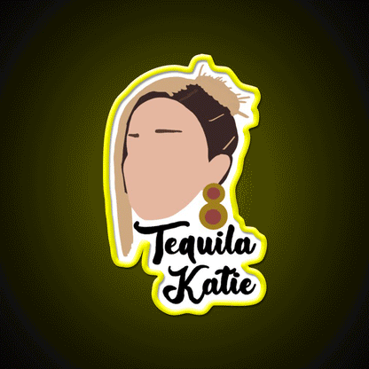 Tequila Katie Party Drink Tequila Led Neon Sign Rgb Color - Custom LED neon sign front view