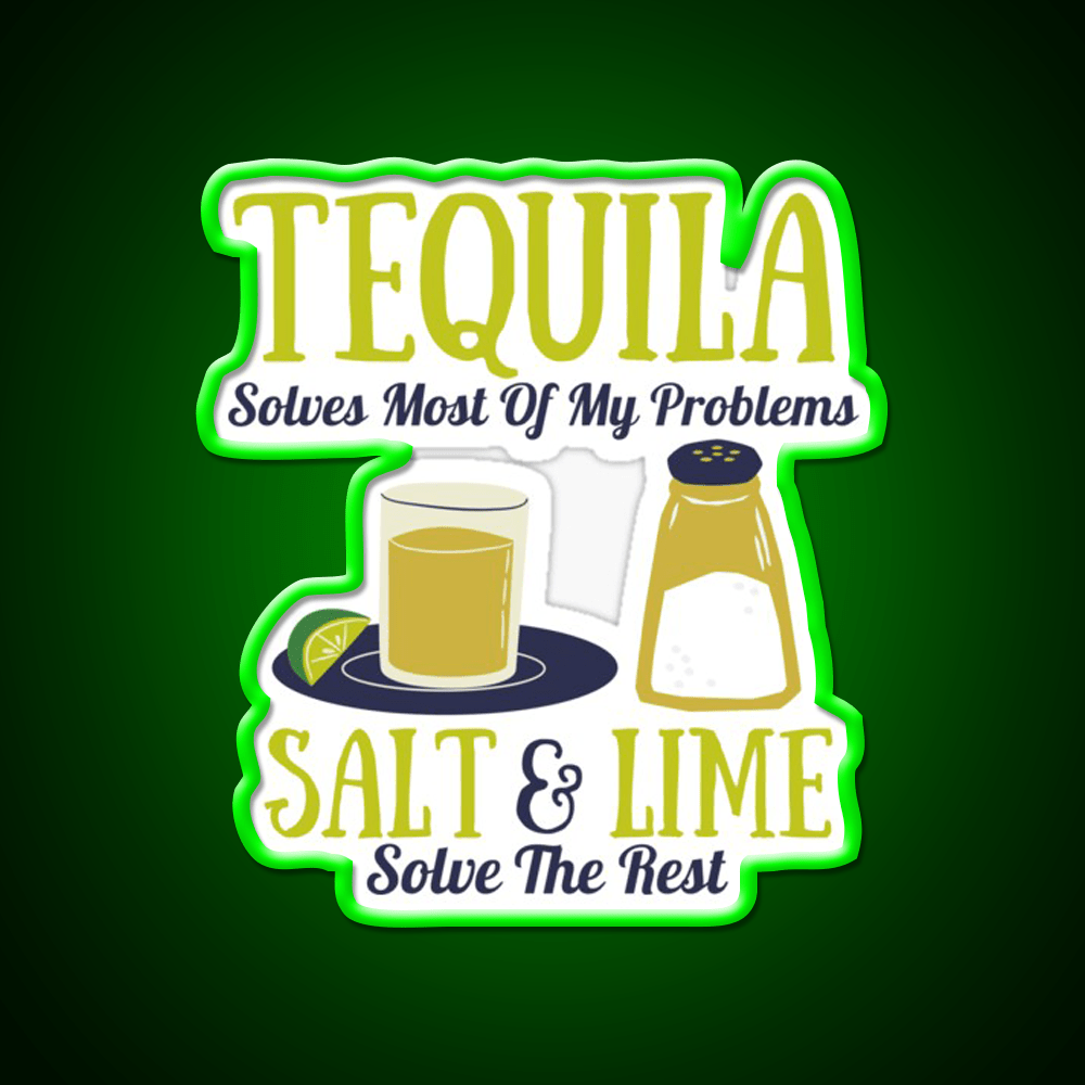 Tequila Lime And Salt Tequila Drinkers Party Drink Tequila Led Neon Sign Rgb Color - Shineneon