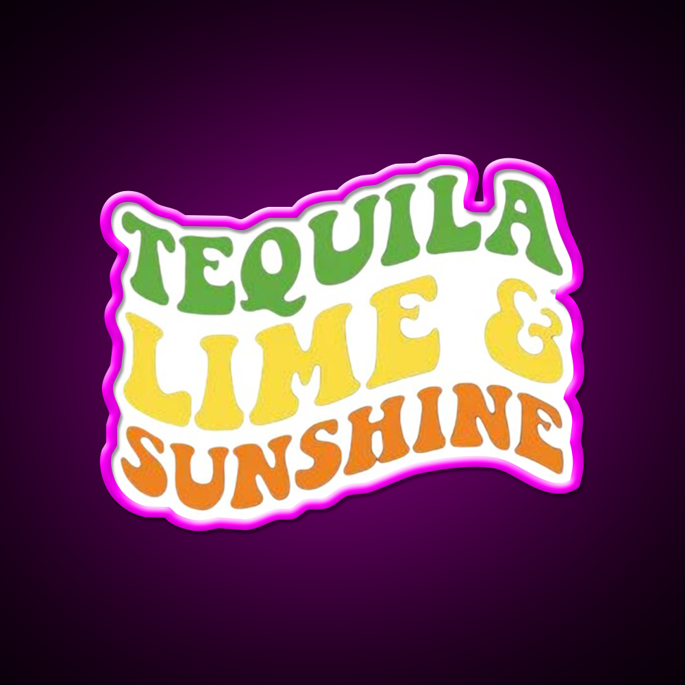 Tequila Lime And Sunshine Vacation Summer Party Drink Tequila Led Neon Sign Rgb Color