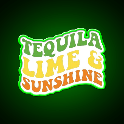 Tequila Lime And Sunshine Vacation Summer Party Drink Tequila Led Neon Sign Rgb Color - Shineneon