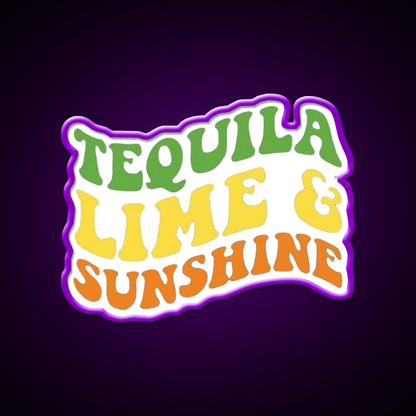 Tequila Lime And Sunshine Vacation Summer Party Drink Tequila Led Neon Sign Rgb Color - Shineneon