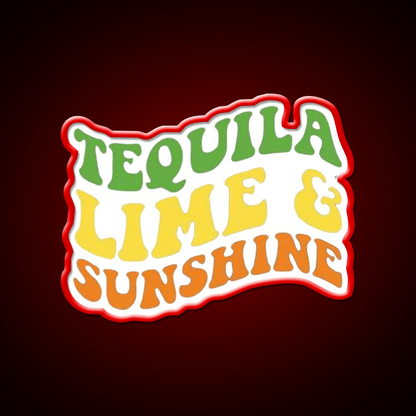 Tequila Lime And Sunshine Vacation Summer Party Drink Tequila Led Neon Sign Rgb Color - Shineneon