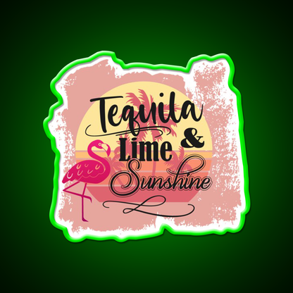 Tequila Lime Sunshine Classic Party Drink Tequila Led Neon Sign Rgb Color