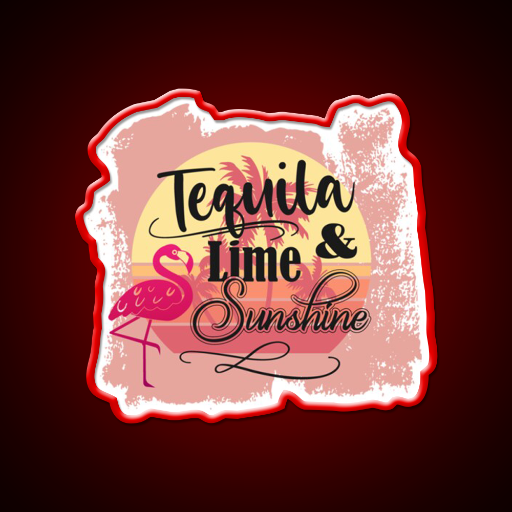 Tequila Lime Sunshine Classic Party Drink Tequila Led Neon Sign Rgb Color