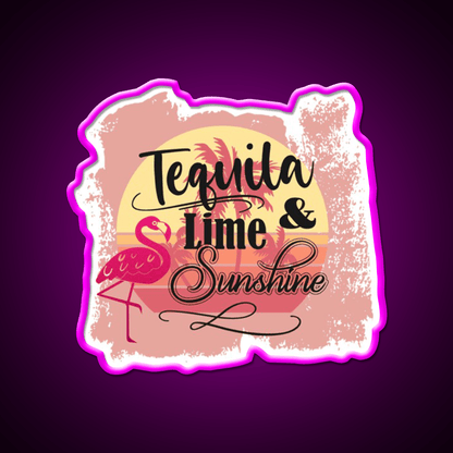 Tequila Lime Sunshine Classic Party Drink Tequila Led Neon Sign Rgb Color - Shineneon