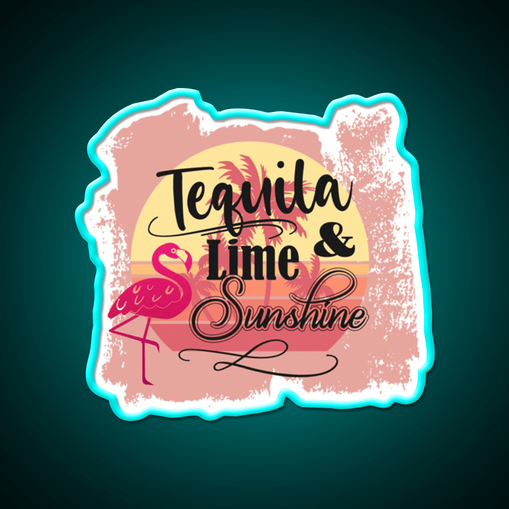 Tequila Lime Sunshine Classic Party Drink Tequila Led Neon Sign Rgb Color - Shineneon