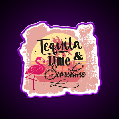 Tequila Lime Sunshine Classic Party Drink Tequila Led Neon Sign Rgb Color - Shineneon