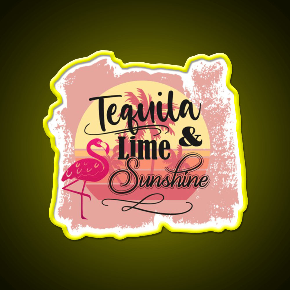 Tequila Lime Sunshine Classic Party Drink Tequila Led Neon Sign Rgb Color - Shineneon