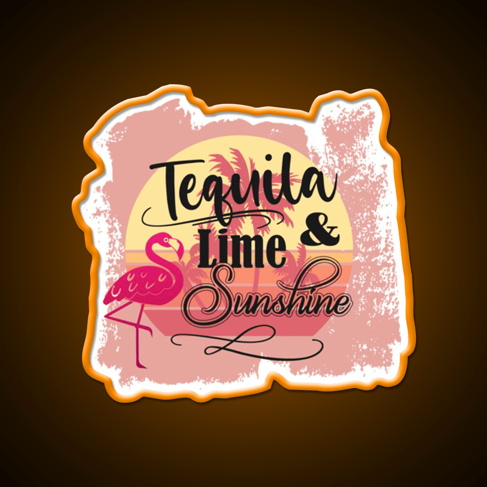 Tequila Lime Sunshine Classic Party Drink Tequila Led Neon Sign Rgb Color - Shineneon