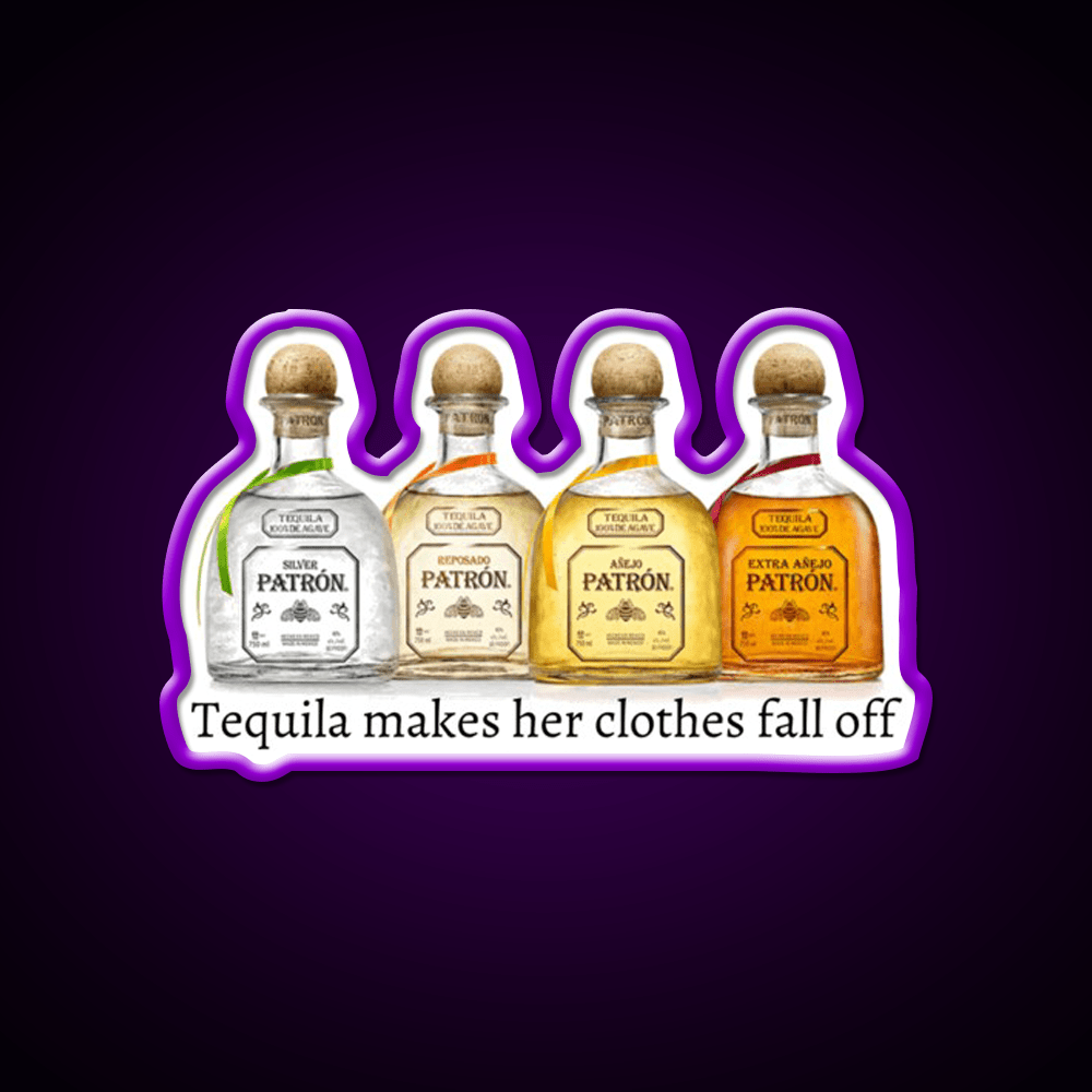 Tequila Makes Her Clothes Fall Off Party Drink Tequila Led Neon Sign Rgb Color - Shineneon