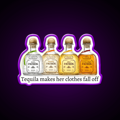 Tequila Makes Her Clothes Fall Off Party Drink Tequila Led Neon Sign Rgb Color - Shineneon