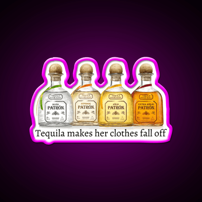 Tequila Makes Her Clothes Fall Off Party Drink Tequila Led Neon Sign Rgb Color - Shineneon
