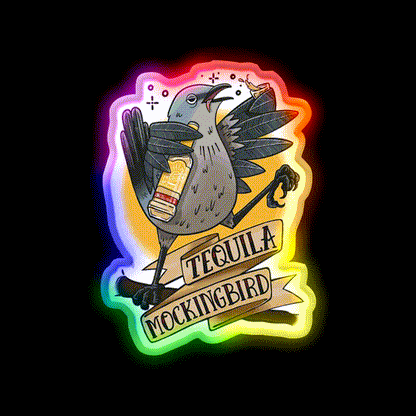 Tequila Mockingbird Party Drink Tequila Led Neon Sign Rgb Color - LED neon sign close-up detail