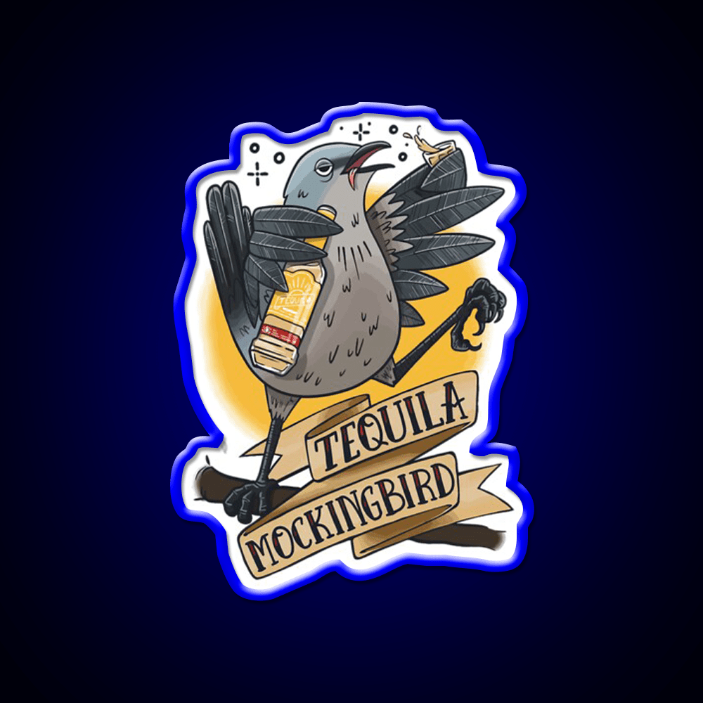 Tequila Mockingbird Party Drink Tequila Led Neon Sign Rgb Color - Shineneon