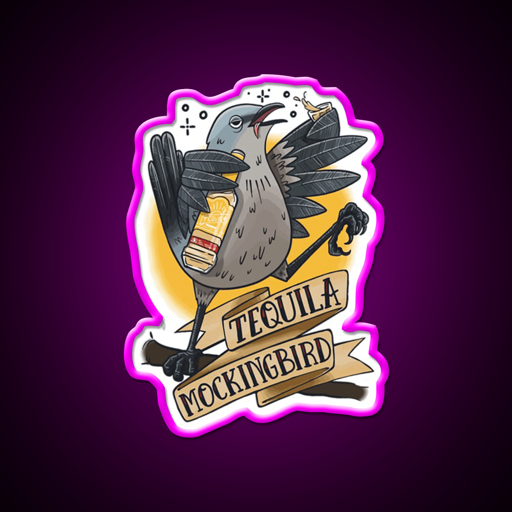 Tequila Mockingbird Party Drink Tequila Led Neon Sign Rgb Color - Shineneon