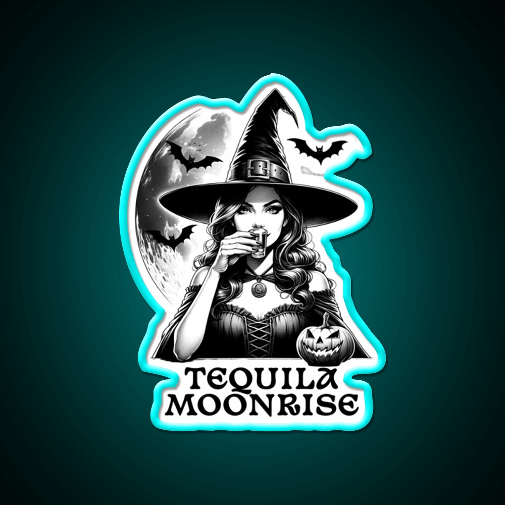 Tequila Moonrise Halloween Witchy Vibes Party Drink Tequila Led Neon Sign Rgb Color - Shineneon
