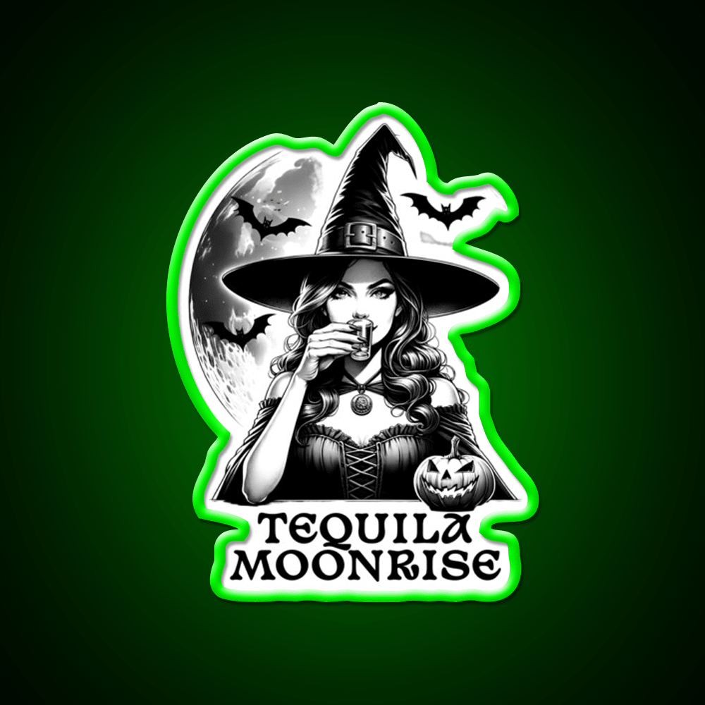 Tequila Moonrise Halloween Witchy Vibes Party Drink Tequila Led Neon Sign Rgb Color - Shineneon
