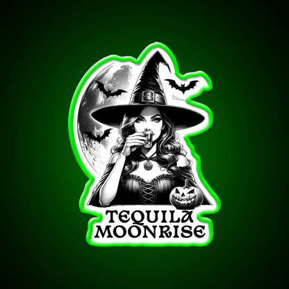 Tequila Moonrise Halloween Witchy Vibes Party Drink Tequila Led Neon Sign Rgb Color - Shineneon