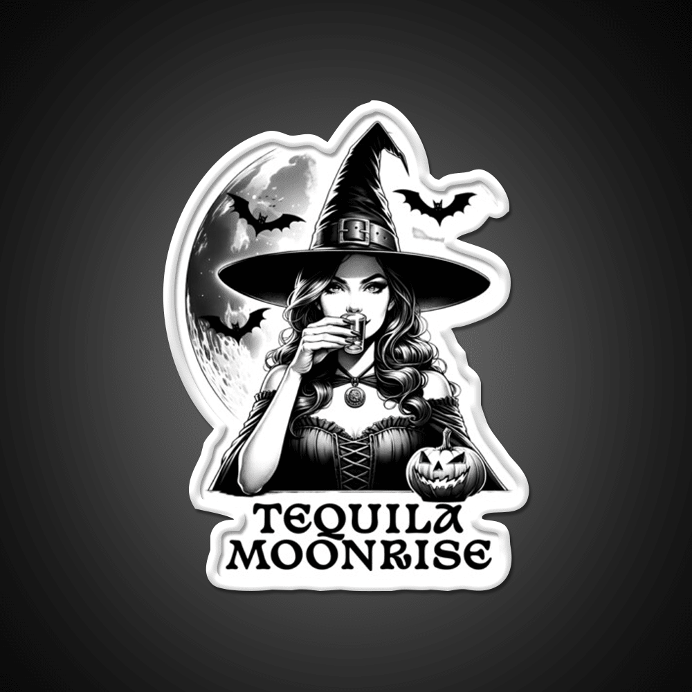 Tequila Moonrise Halloween Witchy Vibes Party Drink Tequila Led Neon Sign Rgb Color - Shineneon