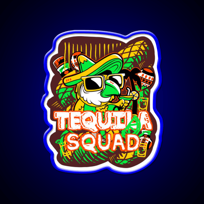 Tequila Party Squad Cooler Mexican League Party Drink Tequila Led Neon Sign Rgb Color - Shineneon
