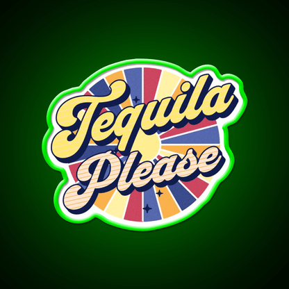 Tequila Please Colorful Text Party Drink Tequila Led Neon Sign Rgb Color - Shineneon