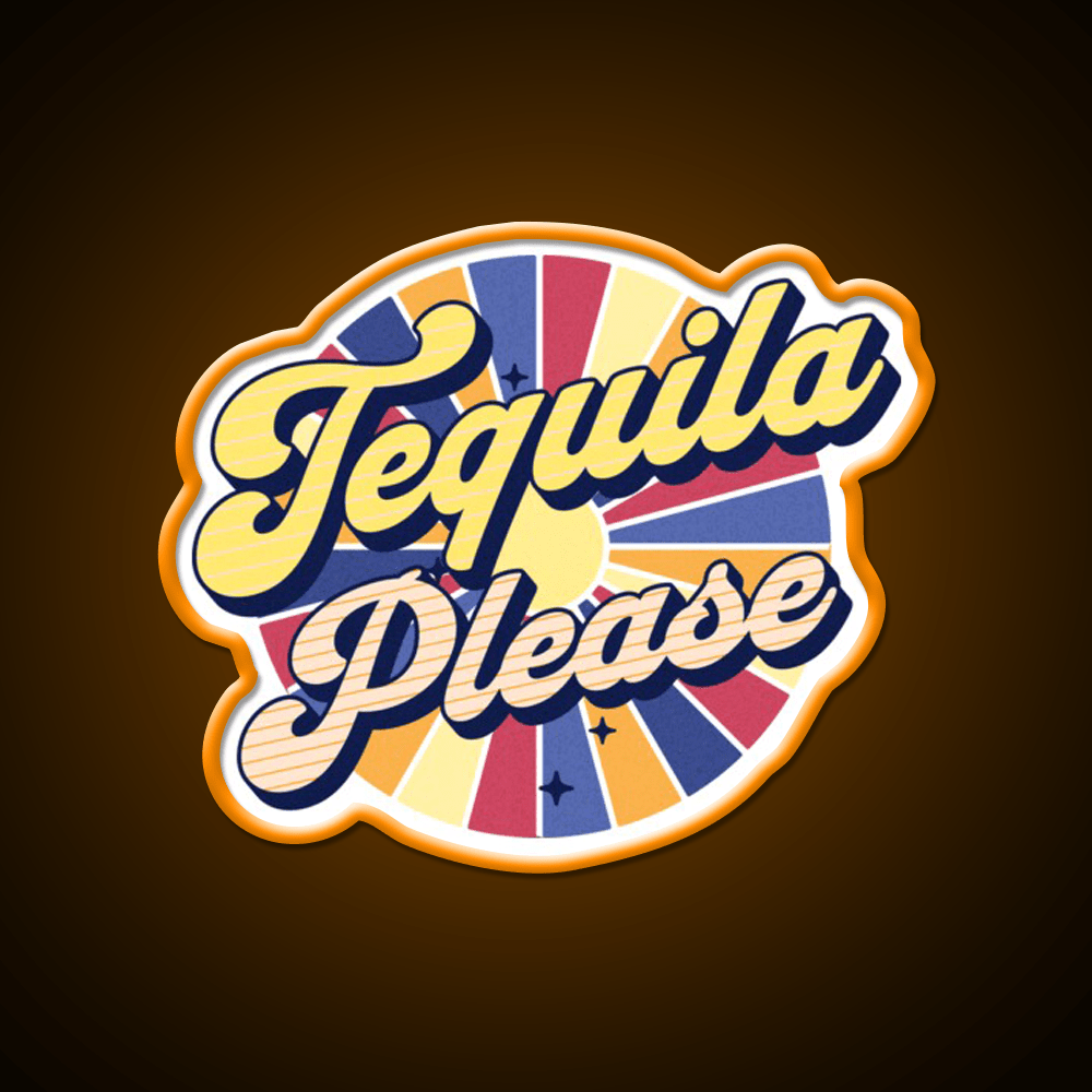 Tequila Please Colorful Text Party Drink Tequila Led Neon Sign Rgb Color - Shineneon