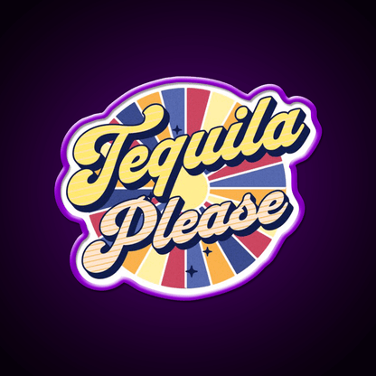 Tequila Please Colorful Text Party Drink Tequila Led Neon Sign Rgb Color - Shineneon