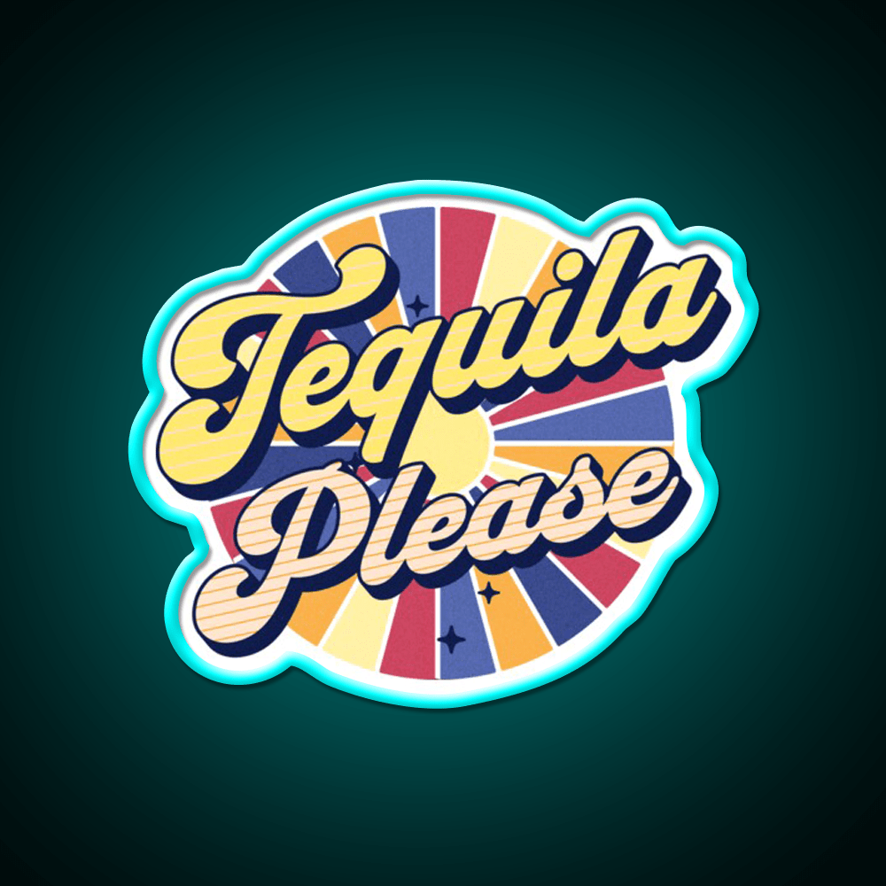 Tequila Please Colorful Text Party Drink Tequila Led Neon Sign Rgb Color - Shineneon