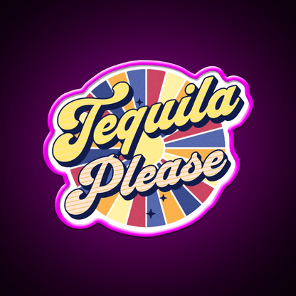 Tequila Please Colorful Text Party Drink Tequila Led Neon Sign Rgb Color - Shineneon
