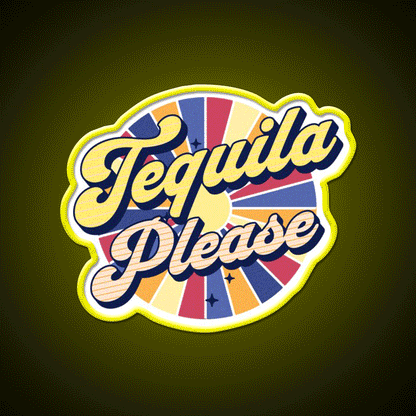 Tequila Please Colorful Text Party Drink Tequila Led Neon Sign Rgb Color - Custom LED neon sign front view