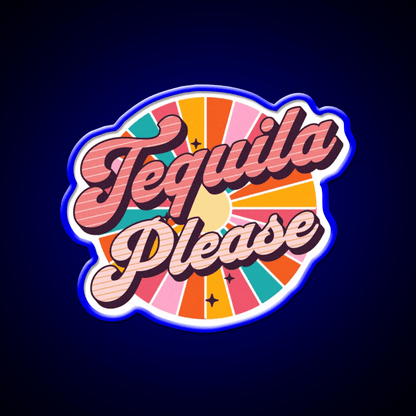 Tequila Please Drinking Text Based Party Drink Tequila Led Neon Sign Rgb Color - Shineneon
