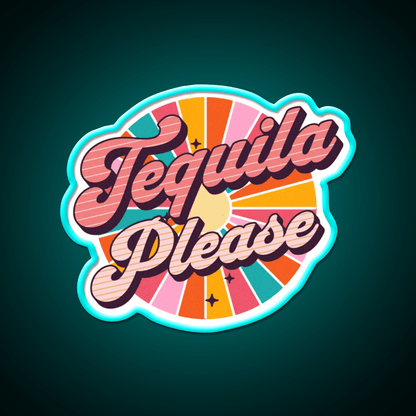 Tequila Please Drinking Text Based Party Drink Tequila Led Neon Sign Rgb Color - Shineneon