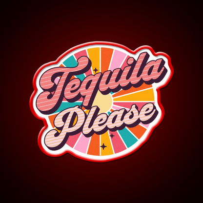 Tequila Please Drinking Text Based Party Drink Tequila Led Neon Sign Rgb Color - Shineneon