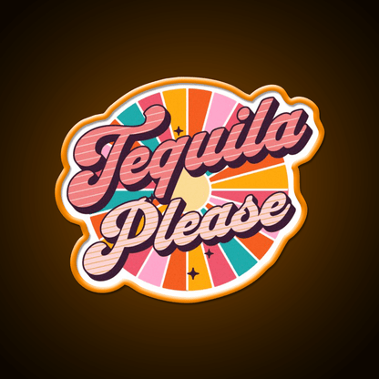 Tequila Please Drinking Text Based Party Drink Tequila Led Neon Sign Rgb Color - Shineneon