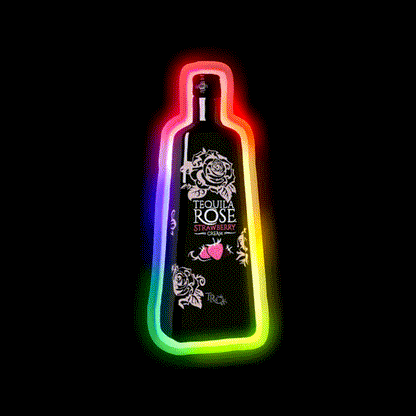 Tequila Rose Party Drink Tequila Led Neon Sign By Multimedia Rgb Color - LED neon sign close-up detail