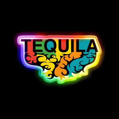 Tequila Rules Party Drink Tequila Led Neon Sign Rgb Color - LED neon sign close-up detail