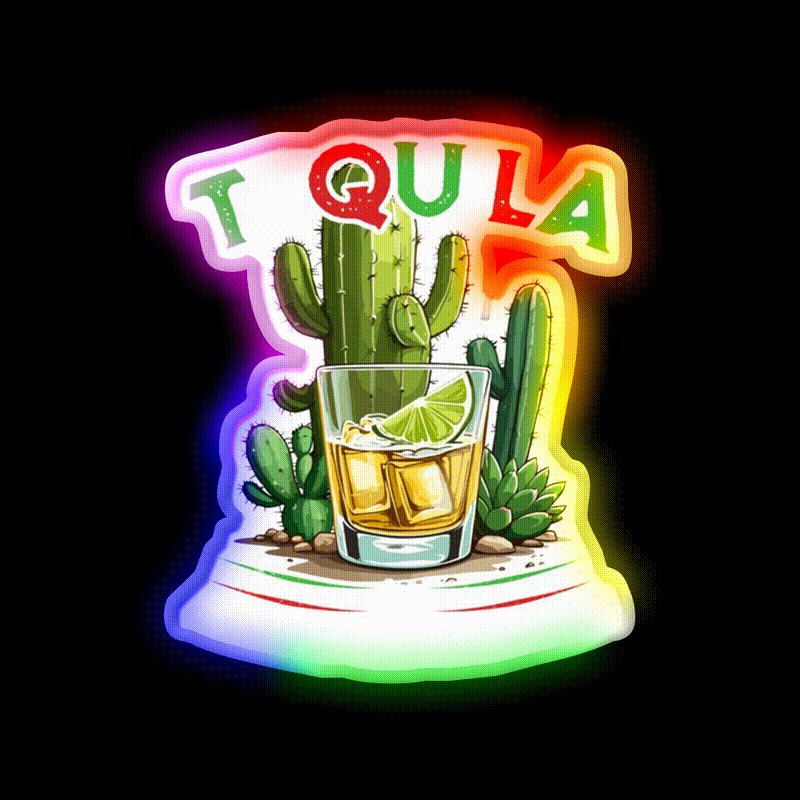 Tequila Saying Cinco De Mayo Party Drink Tequila Led Neon Sign Rgb Color - LED neon sign close-up detail