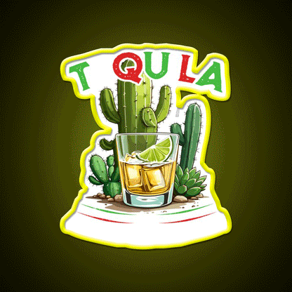 Tequila Saying Cinco De Mayo Party Drink Tequila Led Neon Sign Rgb Color - Custom LED neon sign front view