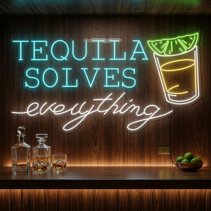 Tequila Solves Everything LED Neon Sign - 02 High-Converting Product Image