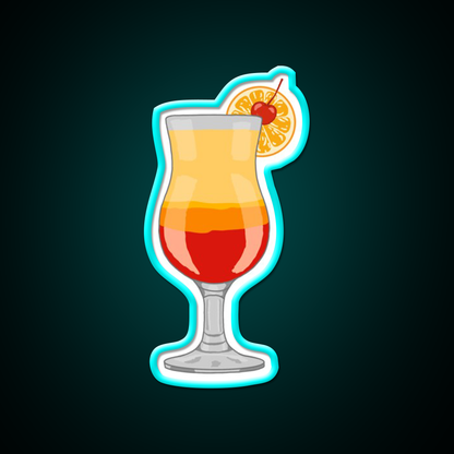 Tequila Sunrise Cocktail Bar Decor Led Neon Sign Rgb Color - Size and dimension reference
