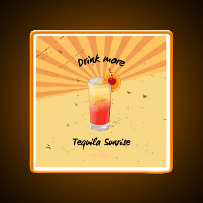 Tequila Sunrise Cocktail Graphics Party Drink Tequila Led Neon Sign Rgb Color - Shineneon