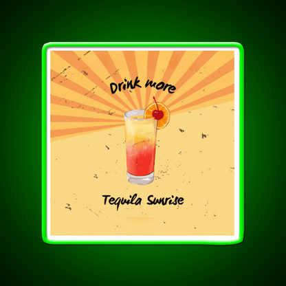 Tequila Sunrise Cocktail Graphics Party Drink Tequila Led Neon Sign Rgb Color - Shineneon