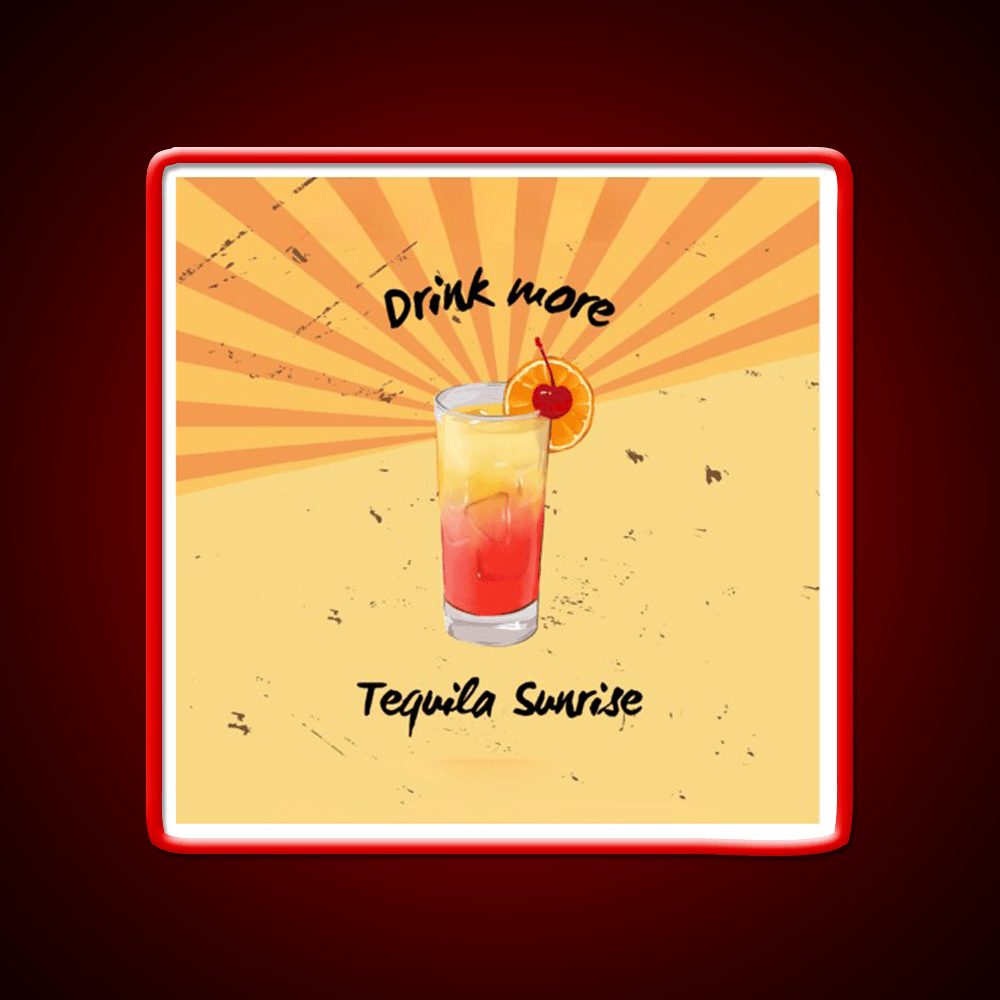 Tequila Sunrise Cocktail Graphics Party Drink Tequila Led Neon Sign Rgb Color - Shineneon