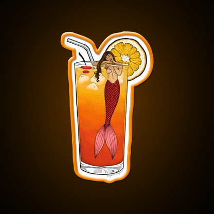 Tequila Sunrise Mermaid Cocktail Bar Decor Led Neon Sign Rgb Color - LED neon sign view 6