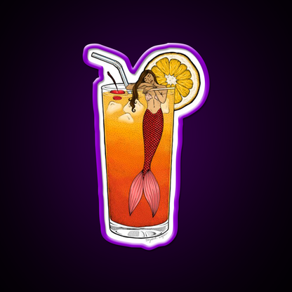 Tequila Sunrise Mermaid Cocktail Bar Decor Led Neon Sign Rgb Color - LED neon sign view 9