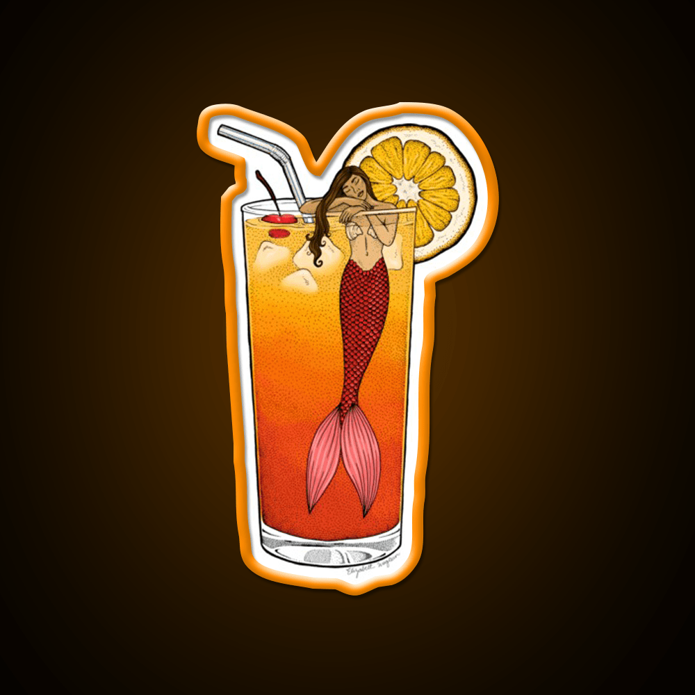 Tequila Sunrise Mermaid Cocktail Bar Decor Led Neon Sign Rgb Color - Shineneon