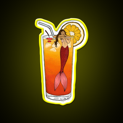 Tequila Sunrise Mermaid Cocktail Bar Decor Led Neon Sign Rgb Color - LED neon sign view 7