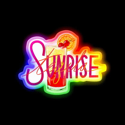 Tequila Sunrise Party Drink Tequila Led Neon Sign Bar Neon Sign Rgb Color - LED neon sign close-up detail